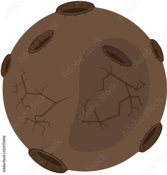 Obraz planet mercury in 2d flat style. vector