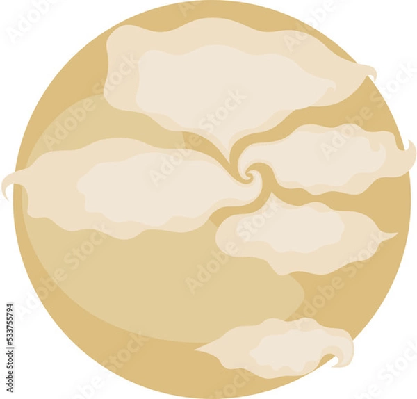 Obraz planet venus in 2d flat style. vector