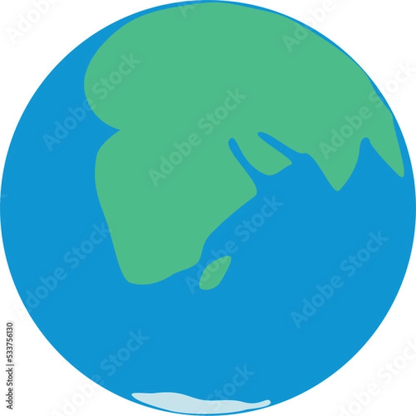 Obraz planet earth in flat style in 2d. vector