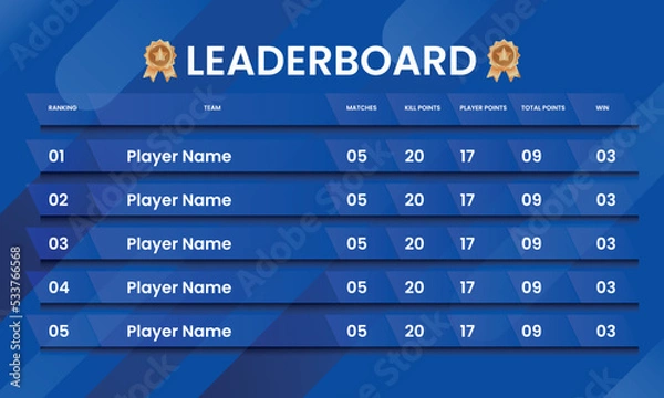 Obraz creative leaderboard design, game leaderboard vector. abstract colorful game leaderboard