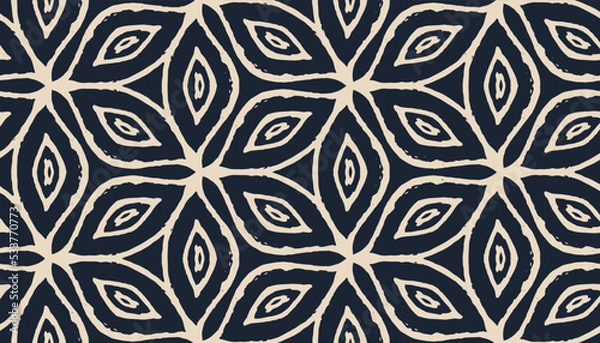 Fototapeta Folk Vector Boho Rug. Coconut Graphic Kaleidoscope. Coconut Abstract Design. Indigo Artwork Ceramic. Carpet Geometric Trendy. African Mosaic. Apparel Hippie Bohemian.