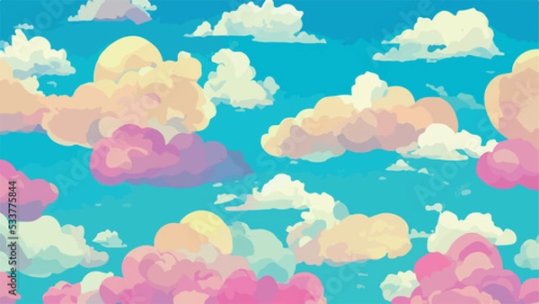 Fototapeta Abstract blurred gradient. Colorful clouds wallpaper 