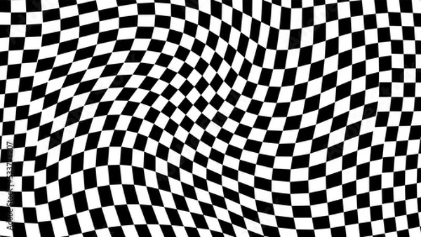Fototapeta Groovy retro pattern background in psychedelic checkered backdrop style. A chessboard in a minimalist abstract design with a 60s 70s aesthetic vibe. hippie style y2k. funky print vector illustration