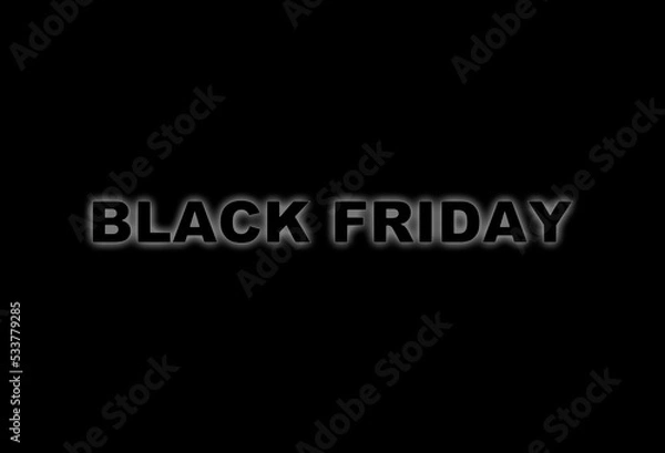 Fototapeta Black Friday en texto, cartel de rebajas