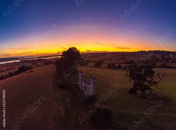 Obraz Sunset Castle wall 