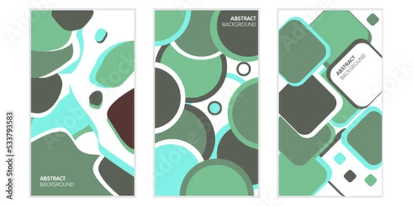 Fototapeta abstract floral background, Abstract wall art vector collection. Green blue white art design for poster, print, cover, wallpaper, minimal and modern wall art. Vector illustration.