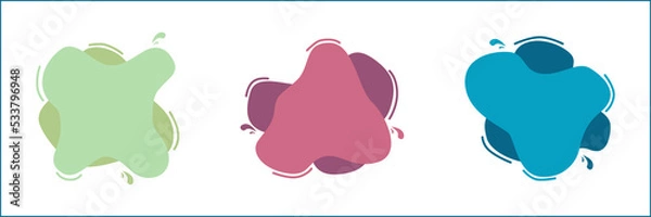 Fototapeta Modern set of flat liquid colors for abstract banner vectors, social media posts, brochures.