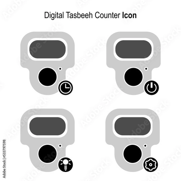Fototapeta Digital counter icon color white black and gray with filled icon style