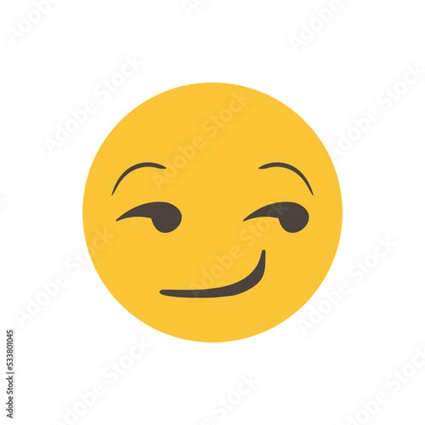 Fototapeta Flirting face, smug face, suggestive face. Vector illustration. smiling emoticon character design. Isolated 3D. Vector Emoji. for app