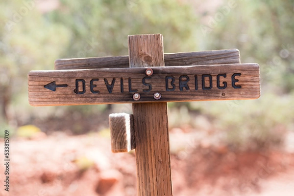 Obraz Devils Bridge trail sign
