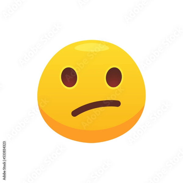 Fototapeta Feeling face emoji flat icon for web design. Cartoon yellow emotion circle icon smiling, laughing and crying isolated vector illustration
