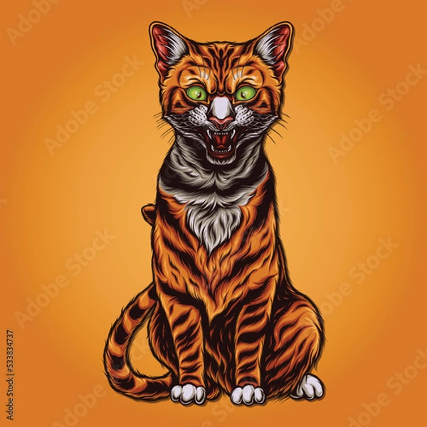 Obraz orange cat vector illustration