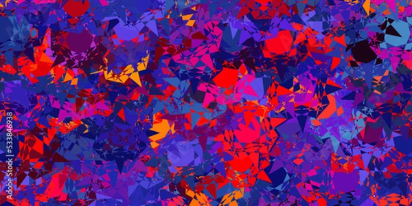 Fototapeta Light Pink, Yellow vector template with triangle shapes.