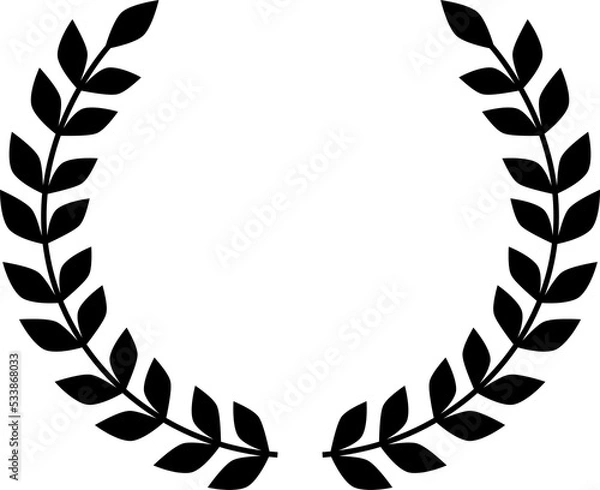 Fototapeta laurel wreath design illustration isolated on transparent background