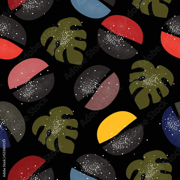 Obraz Abstract terarcotta pattern with exotic leaves