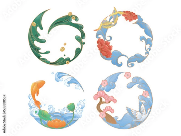 Obraz Retro Chinese circle decoration