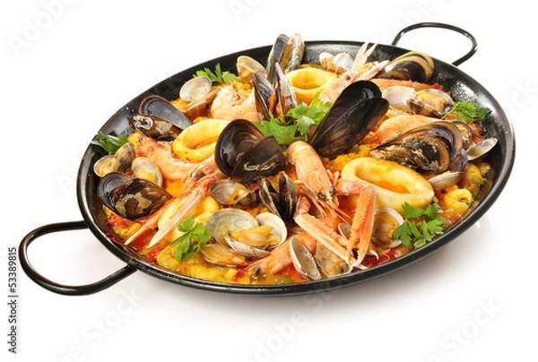 Obraz Paella na białym tle.