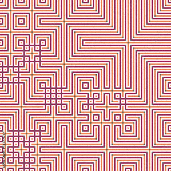 Fototapeta Abstract lines Maze generative art background art illustration