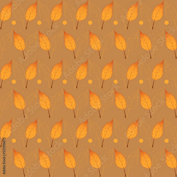 Obraz Autumn leaves seamless pattern