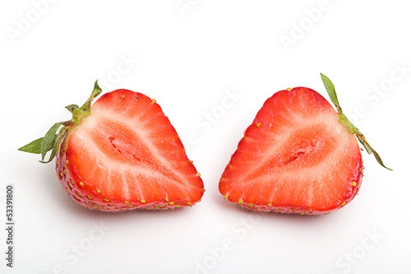 Fototapeta Frische geteilte Erdbeere
