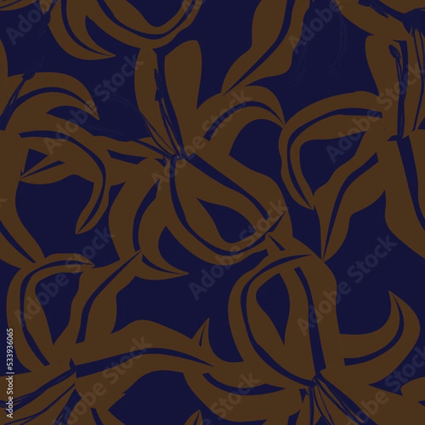 Fototapeta Floral Brush strokes Seamless Pattern Design