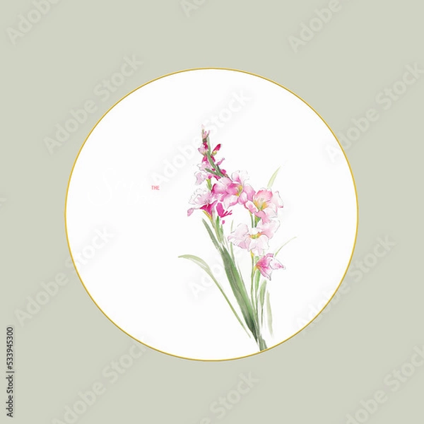 Fototapeta Flowers watercolor illustration.Manual composition.Big Set watercolor elements，Design for textile, wallpapers，Element for design,Greeting card
