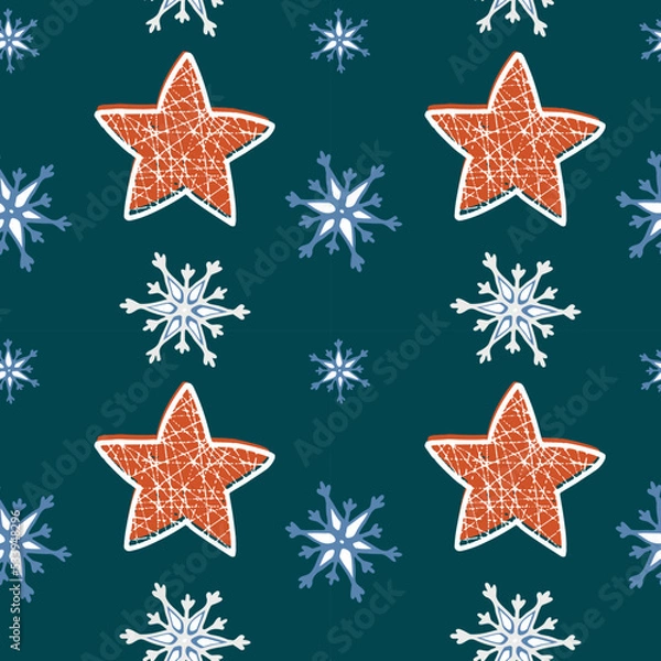 Obraz new year seamless pattern snowflake,christmas tree,star