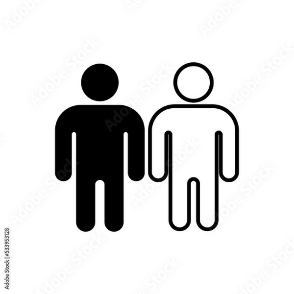 Fototapeta people icon vector. solid and line style