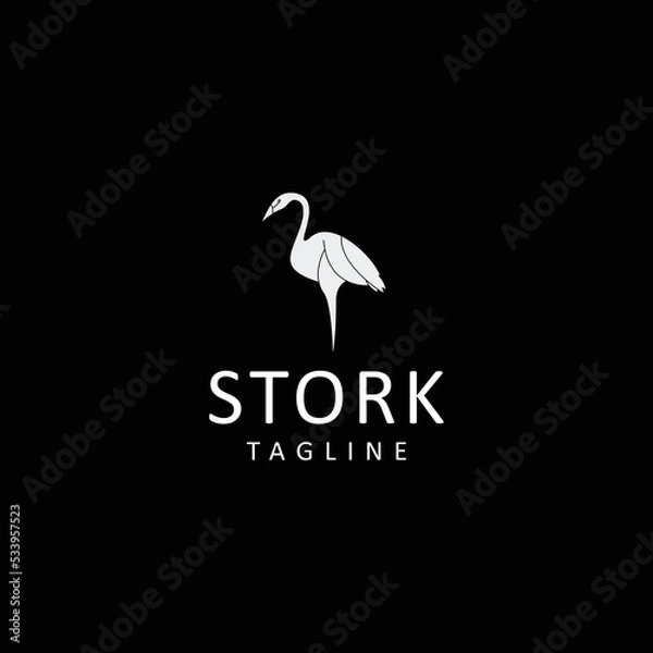 Obraz Stork logo design icon tamplate