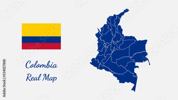 Fototapeta Colombia real map
