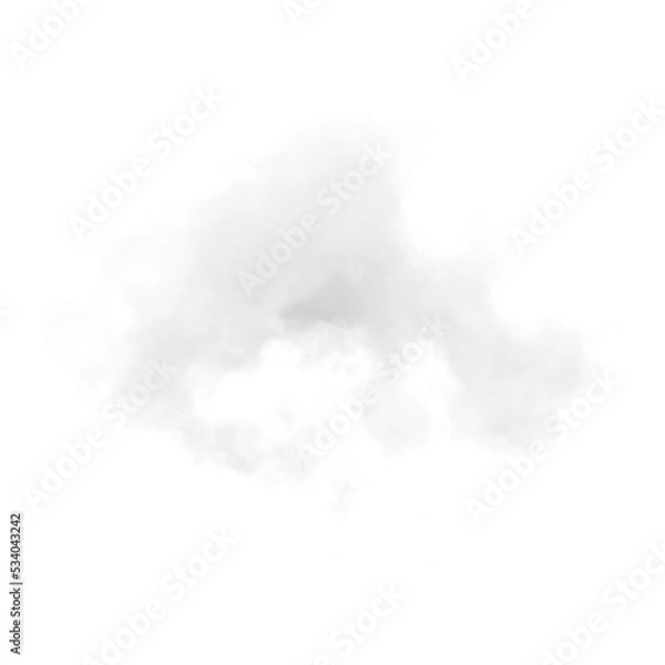 Fototapeta single white cloud with transparent background