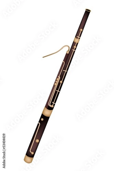 Obraz A Classical Bassoon Isolated on White Background