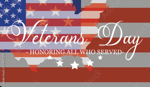 Fototapeta Veterans card. Veterans Day. Honoring all who served. Vector illustration