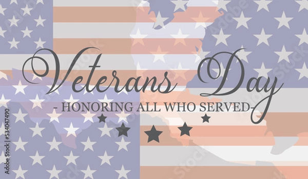 Fototapeta Veterans card. Veterans Day. Honoring all who served. Vector illustration