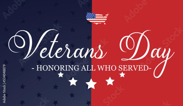 Fototapeta veterans day, November 11, honoring all who served, posters, modern design vector illustration