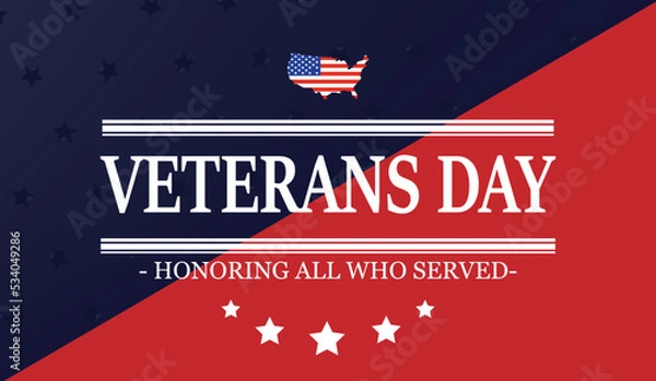 Fototapeta Veterans card. Veterans Day. Honoring all who served. Vector illustration