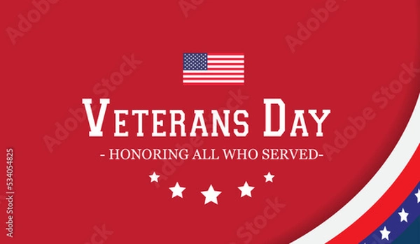Fototapeta Veterans card. Veterans Day. Honoring all who served. Vector illustration