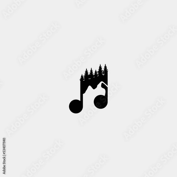 Obraz Forest music vector logo design