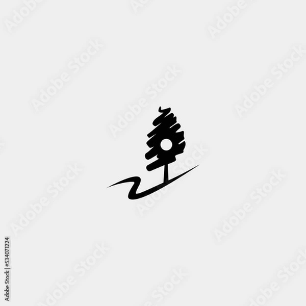 Obraz pine forest music vector logo design