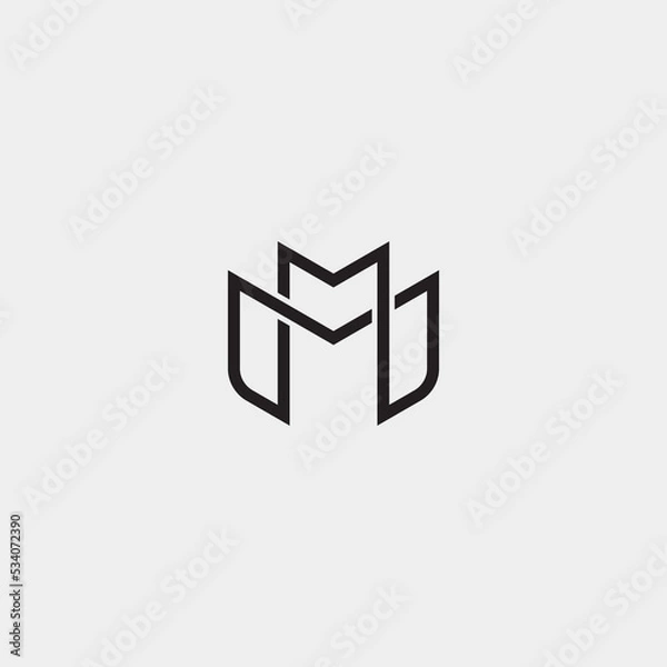 Obraz Elegant simple decorative M MM logo