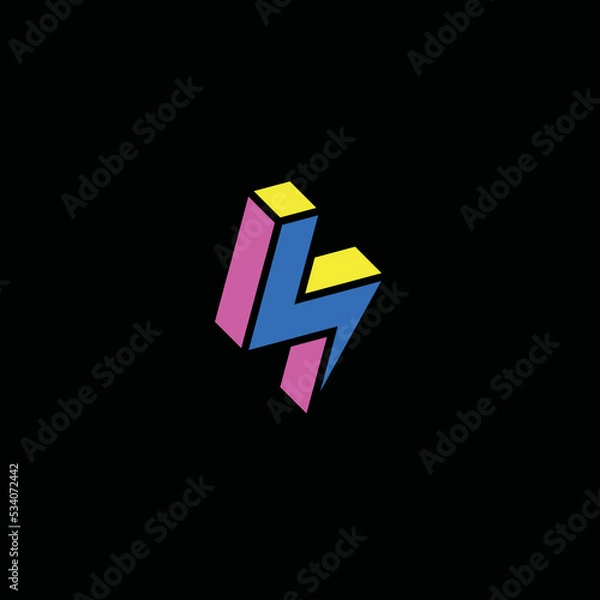 Obraz Colorful bolt vector design logo
