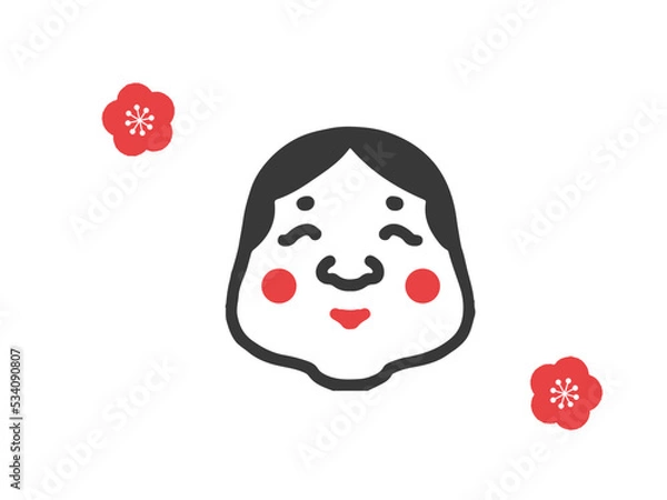 Fototapeta 縁起物　おかめ