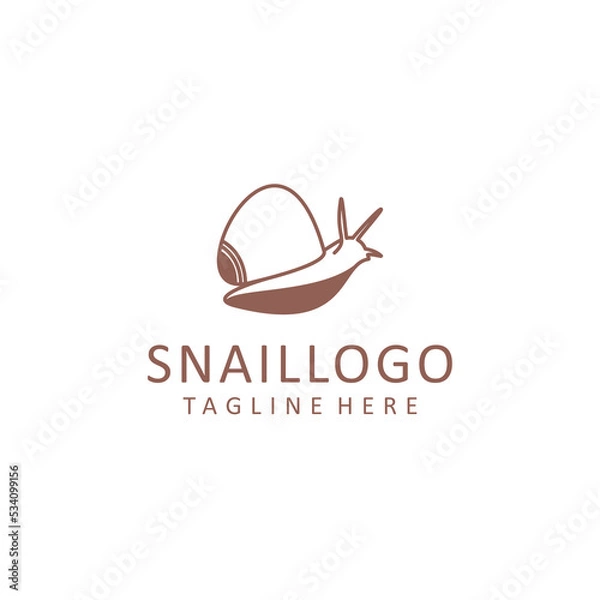 Obraz Snail logo design icon tamplate