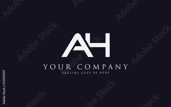 Fototapeta Simple letter 2d logo design vector monogram AH