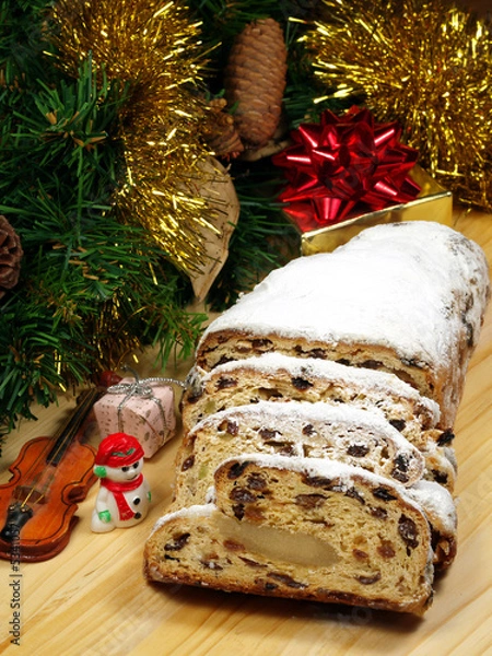Obraz Christstollen - traditional german Christmas bread