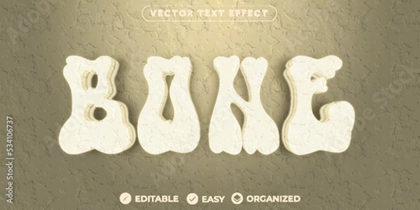 Fototapeta Bone Text Effect,Fully Editable Font Text Effect