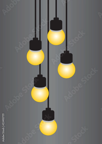 Fototapeta Illustration of a hanging light bulb that can be used for background and wallpaper