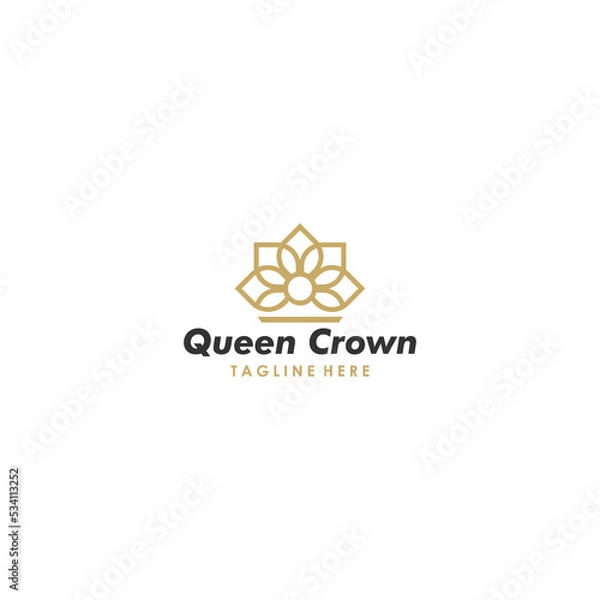 Fototapeta Floral crown logo icon vector isolate