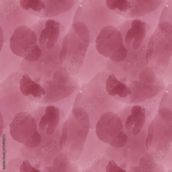 Fototapeta Abstract pink watercolor seamless pattern. Bright watercolor background for wrapping paper, pajamas, textile, etc