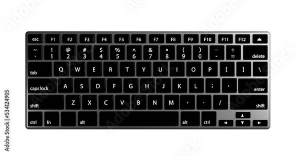 Fototapeta computer keyboard isolated on white
